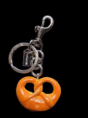 Letter "C" Silver Pretzel Key Fob Bag Charm